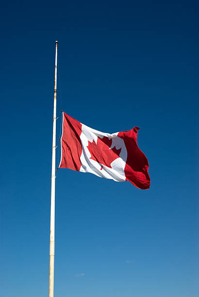 are flags being flown at half mast